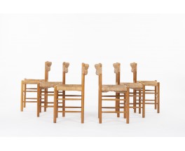 Chairs model Dordogne in ash and straw edition Sentou 1980 set of 6