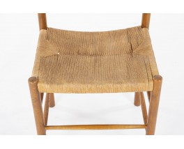 Chairs model Dordogne in ash and straw edition Sentou 1980 set of 6