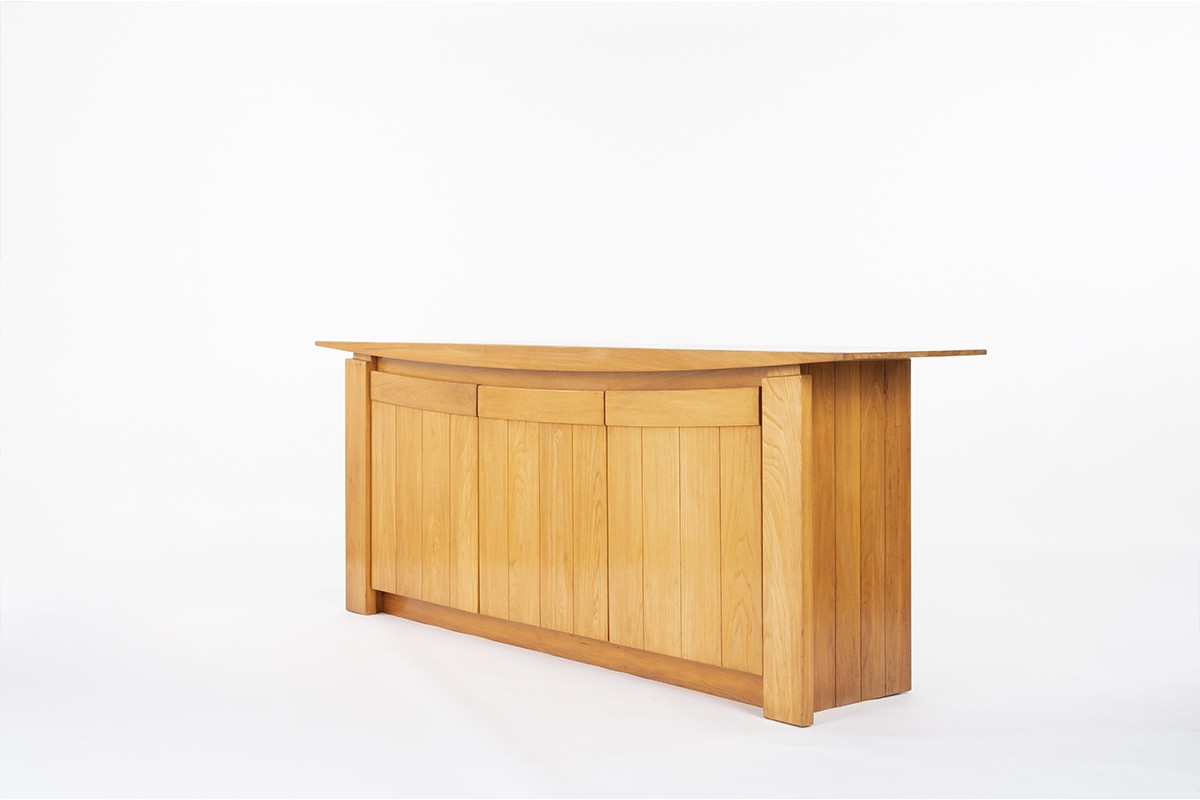 Sideboard in elm with airplane wing top 1980