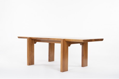 Rectangular dining table by Luigi Gorgoni in elm edition Roche Bobois 1980