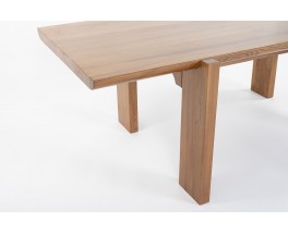 Rectangular dining table by Luigi Gorgoni in elm edition Roche Bobois 1980