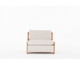 Armchair in elm and beige Maison Thevenon linen edition Maison Regain 1980