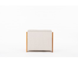 Armchair in elm and beige Maison Thevenon linen edition Maison Regain 1980