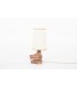 Table lamp in sandstone and beige paper lampshade 1950