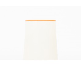 Table lamp in sandstone and beige paper lampshade 1950