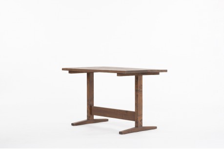 Rectangular table in elm with butterflies inlays 1950