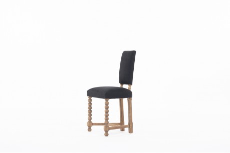 Chair in beech and black linen Breton design 1930