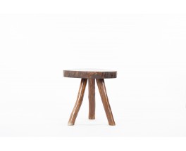 Tripod pedestal table in cedar brutalist design 1950