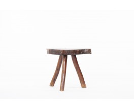 Tripod pedestal table in cedar brutalist design 1950