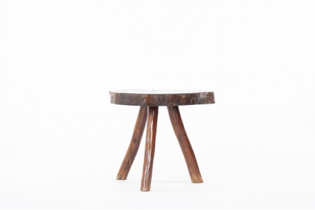 Tripod pedestal table in cedar brutalist design 1950