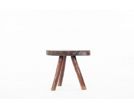 Tripod pedestal table in cedar brutalist design 1950