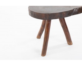 Tripod pedestal table in cedar brutalist design 1950