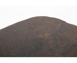 Tripod pedestal table in cedar brutalist design 1950