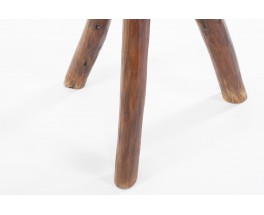 Tripod pedestal table in cedar brutalist design 1950