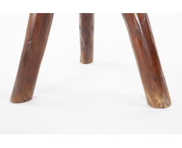 Tripod pedestal table in cedar brutalist design 1950