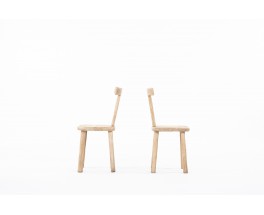 Chairs in sanded oak design chalet 1950 set of 2