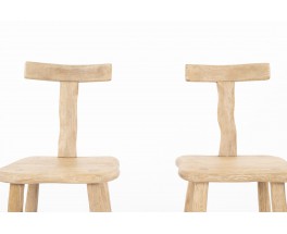 Chairs in sanded oak design chalet 1950 set of 2