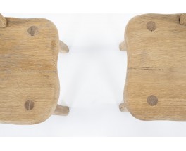 Chairs in sanded oak design chalet 1950 set of 2