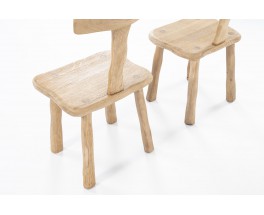 Chairs in sanded oak design chalet 1950 set of 2