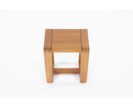 Tabouret en orme édition Maison Regain 1980