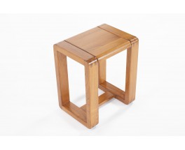 Tabouret en orme édition Maison Regain 1980