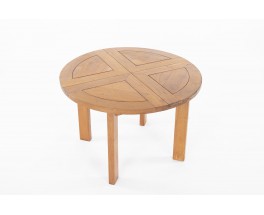 Round dining table in elm edition Maison Regain 1980