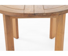 Round dining table in elm edition Maison Regain 1980