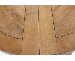 Table de repas ronde en orme édition Maison Regain 1980