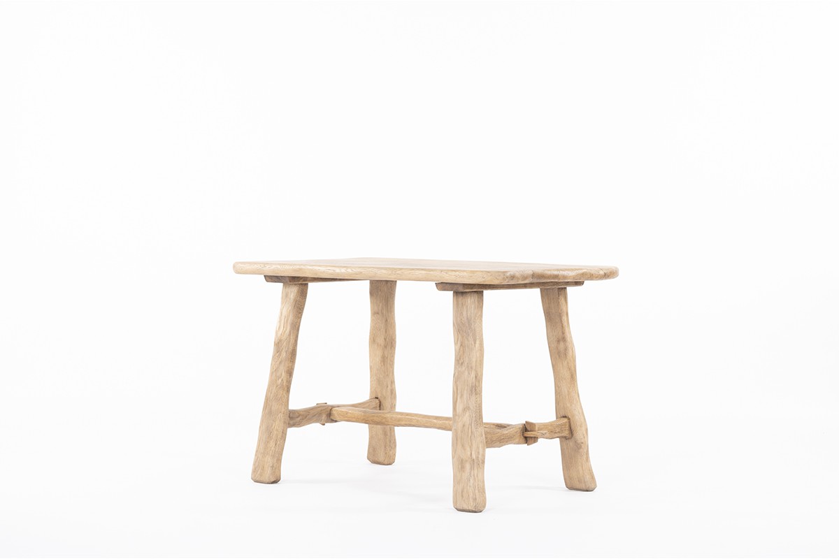Table in sanded oak design chalet 1950