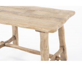 Table en chêne sablé design chalet 1950