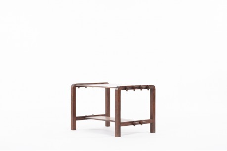 Table basse rectangulaire en acajou avec clavette 1950