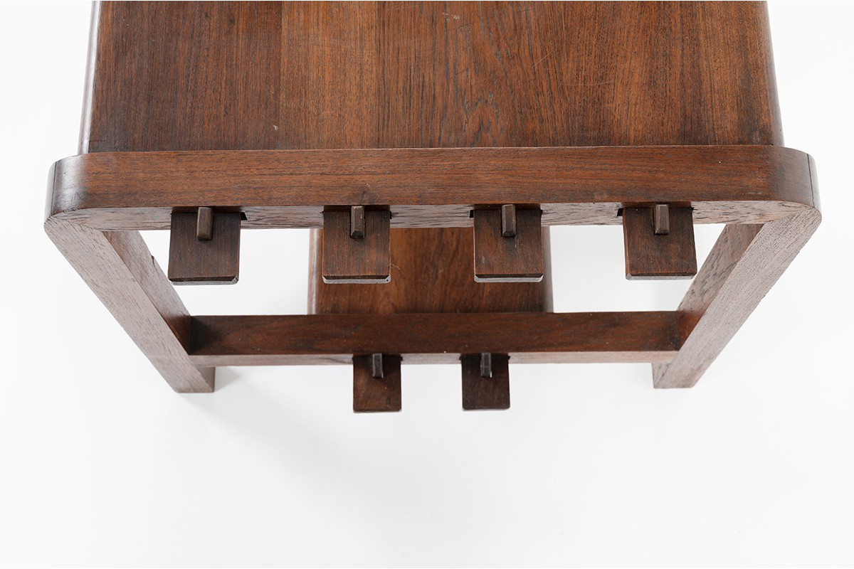 Rectangular coffee table in mahogany with key 1950