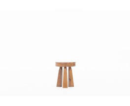 Tripod stools in olive wood 1950 set of 4