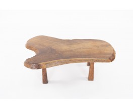 Table basse en olivier forme libre design brutaliste 1950