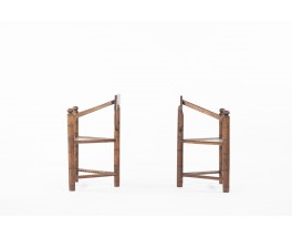 Tripod armchairs in oak model Munk Swedish design 1960 set of 2