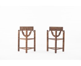 Tripod armchairs in oak model Munk Swedish design 1960 set of 2