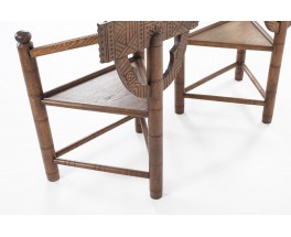Tripod armchairs in oak model Munk Swedish design 1960 set of 2
