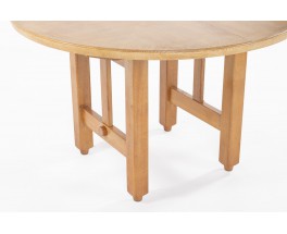 Guillerme and Chambron dining table in oak with extension edition Votre Maison 1950