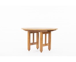 Guillerme and Chambron dining table in oak with extension edition Votre Maison 1950