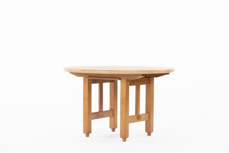 Guillerme and Chambron dining table in oak with extension edition Votre Maison 1950