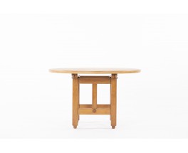 Guillerme and Chambron dining table in oak with extension edition Votre Maison 1950