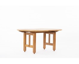 Guillerme and Chambron dining table in oak with extension edition Votre Maison 1950