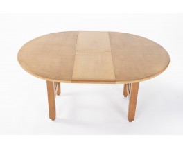 Guillerme and Chambron dining table in oak with extension edition Votre Maison 1950