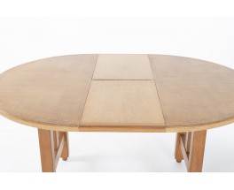 Guillerme and Chambron dining table in oak with extension edition Votre Maison 1950