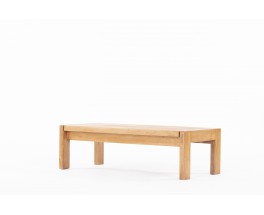 Rectangular coffee table in elm edition Maison Regain 1980