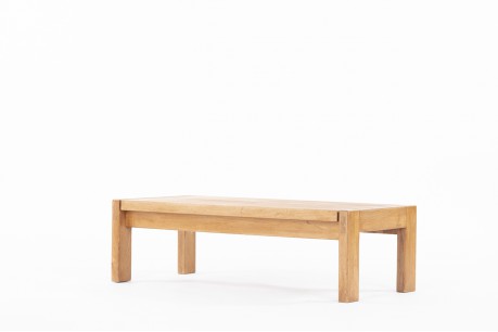 Rectangular coffee table in elm edition Maison Regain 1980