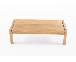 Rectangular coffee table in elm edition Maison Regain 1980