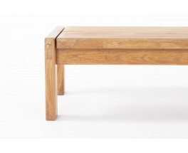 Rectangular coffee table in elm edition Maison Regain 1980