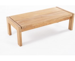 Rectangular coffee table in elm edition Maison Regain 1980
