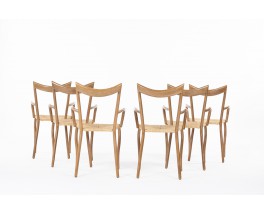 Val Padilla chairs model Manila in rope and wood edition Jasper Conran 1970 set of 6